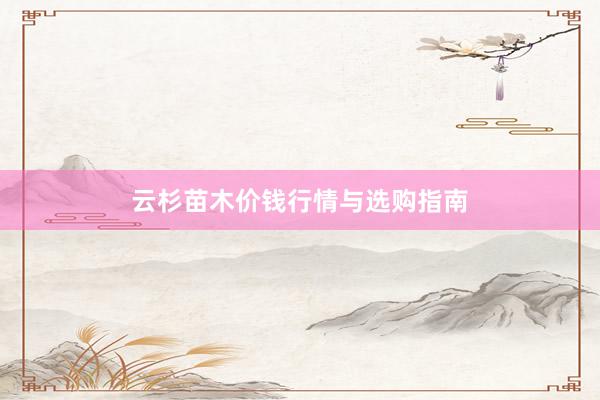 云杉苗木价钱行情与选购指南